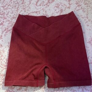Women's Red ribbed spandex